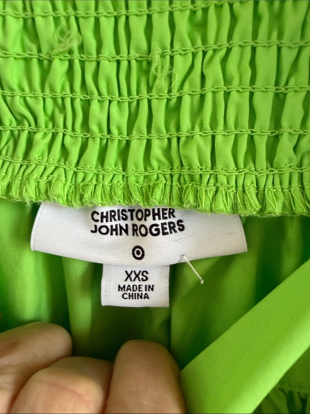 Christopher John Rogers Tie Strap High-Low Babydoll Dress Vibrant Green XXS - Picture 5 of 8